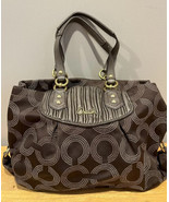 COACH Ashley H1282-F20056 Satchel/Tote Bronze Brown Dotted Op Art Gathered - $101.09 CAD