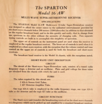 1931 Sparton Radio Model 16-AW Info Advertisement Catalog 2 PageS F20B - $372.61 MXN