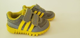Adidas Toddler Size 5k Grey with Yellow stripes Sneakers - £11.76 GBP