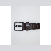 Men Genuine Leather Belt PIERO ROSSI Turkey Crocodile print Hand Stitch 69 Brown image 2