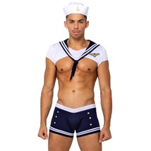 Sailor Stud Costume Set Shrug Crop Top Collar Bib Flap Shorts Anchor Hat... - $63.74