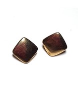 CROWN TRIFARI Gold Tone Square Clip On Stud Earrings - $11.34