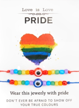 Pride Bracelet Evil Eye Bracelets Rainbow Love is Love Protection Jewellery - £3.91 GBP