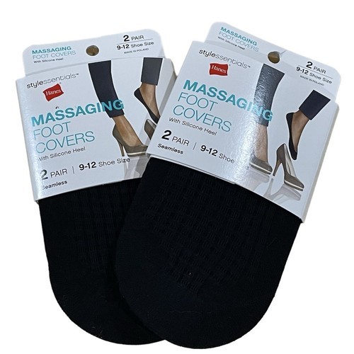 Hanes Style Essentials Massaging Foot Covers 4 Pairs Women’s Shoe Size 9... - $18.76