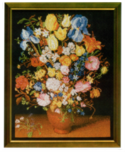 Fine Art Counted Cross Stitch Kit Vase with Flowers Jan Bruegel FAHS Needlework - £55.18 GBP