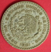 1961 Mexico Un 1 Peso .10 Silver Coin Morelos Estados Unidos Mexicanos G... - $14.24