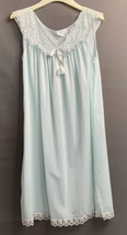 Vtg Philmaid Women&#39;s Nylon Shift Waltz Gown Nightgown Blue Lace Size 36/... - $14.80