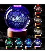 3D Solar System crystal ball lamp, Glass Ball Solar System night Light - €19,73 EUR