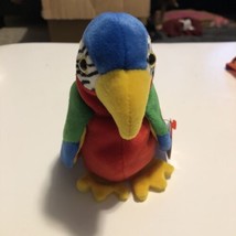 Ty Beanie Babies Jabber the Parrot 6&quot; Plush 1998 Bird Exotic Beanbag Animal Toy - £6.80 GBP