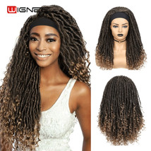 Dreadlocks Headband Wig Synthetic Hair Goddess Faux Locs With Curly Ends... - £51.88 GBP+