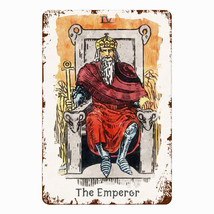 Tin Sign Of The Emperor Tarot Card • Major Arcana Waite Vintage Metal Print - $37.40