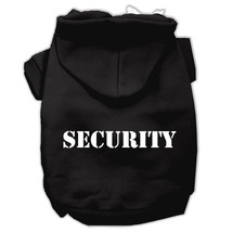 Security Screen Print Pet Hoodies Black Size w/ Cream Size text Med - $723.81 MXN