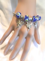 New Beautiful Triple Fairy Charms European Beaded Chain Bangle Bracelet - £4.71 GBP