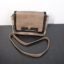 Kelly &amp; Katie Taupe Brown Small Leather Look Bowtie Crossbody Shoulder Bag Purse - £6.29 GBP