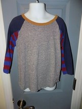 J. CREW Crewcuts Gray W/Multi-Colored Sleeves Shirt Baseball Style Size ... - £12.11 GBP