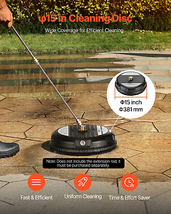 15&quot; Pressure Washer Surface Cleaner 4 Wheels 3000 Max PSI Plastic Black - $75.09 CAD