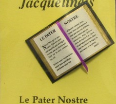 Dollhouse Bible French Lord&#39;s Prayer 4916F Jacquelines ribbon bookmark M... - £3.67 GBP