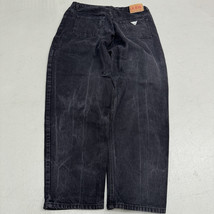 Vintage Guess Jeans Pascal Loose Fit Tapered Leg 075 Mens 38x32 Black Gr... - $44.54