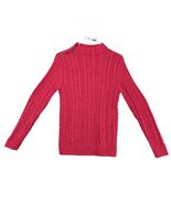 Croft &amp; Barrow Red Cable Knit Sweater Women&#39;s S Button Mock Neck Classic... - $35.00 CAD