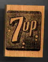 7 Up Square logo vintage Rubber stamp - £7.97 GBP