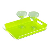 Dezi Acrylic Tray item  21.5&quot; Modern Acrylic Serving Tray Neon Yellow - £72.33 GBP