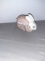 Vintage Pink and Gold Rabbit Ceramic Dish With Lid - $279.22 MXN