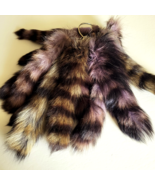 1-Raccoon Tail Keychain Coon Tails Dyed Real Genuine Large On Chain 10 -... - £8.37 GBP