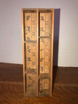 Vintage Folk Art Yardstick Ruler Small Shadow Box Tray Desktop or Wall Hang - $483.43 MXN