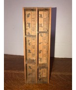 Vintage Folk Art Yardstick Ruler Small Shadow Box Tray Desktop or Wall Hang - $33.89 CAD
