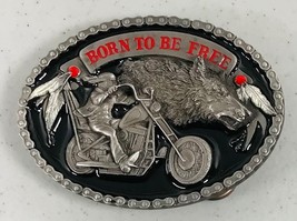 Siskiyou Pewter Born To Be Free Belt Buckle Motorcycle New Made In Usa - £19.38 GBP
