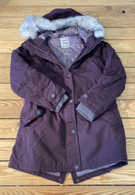 solocote NWOT girl’s zip Faux fur hooded coat size 13/14 purple HG - $29.69