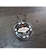 Las Vegas Nevada Souvenir Keyring Keychain - Black Welcome Sign Poker Chip - £5.91 GBP