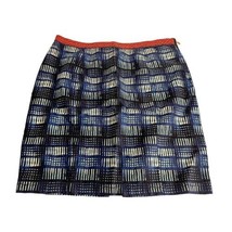 Rachel Roy Printed Blue White Pencil Linen Blend Skirt Size 12 - £14.78 GBP