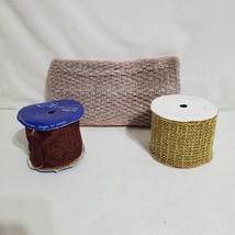Lot of 3 Horizon Craft Ribbon Gold Brown and Tan. New approx 3 yards ea. - £6.15 GBP