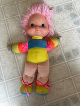 Rainbow Brite Doll Pink Hair Baby Brite Hallmark Plush 15&quot; 1983 read - £29.46 GBP