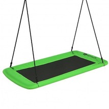 60 Inches Platform Tree Swing Outdoor with  2 Hanging Straps-Green - Color: Gre - £89.04 GBP