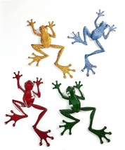 Frog Wall Plaque Set of 4 Metal Pond Life Reptile Garden Multicolor 18.5&quot; high - £71.21 GBP