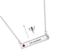 Custom Name Bar Urn Necklace for Ashes with Large - £86.46 GBP