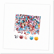 500 Pcs Multicolor Acrylic Beads 8mm - Ideal for Jewelry Making - Random Ink Pat - £17.59 GBP