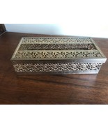 Brass Filigree Ornate Tissue Box Hollywood Regency Style Tissue Holder V... - £19.47 GBP