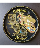 VTG 60s California Walt Disney Disneyland Map Metal Tin Souvenir Plate T... - $19.37