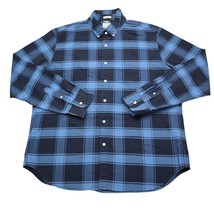 J Crew Shirt Mens XL Extra Blue Plaid Preppy Dress Workwear Office Butto... - $18.69