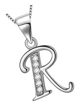 Initial Letter Necklace/Earrings 925 Sterling Silver 26 A-Z - £53.43 GBP