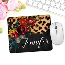 Personalized Mouse Pad, Office Decor, Leopard Print Mouse Pad, Best Friend Gift, - £11.23 GBP
