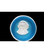 Baccarat Crystal Thomas Paine Cameo Paperweight Turquoise Blue Faceted France - $39.99