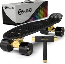 Skatro Mini Cruiser Skateboard 22X6Inch Retro Style Plastic Board Is Com... - £35.37 GBP