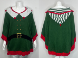 George Plus Adult Christmas Elf Poncho Sweater 3X New W/ Tag - $19.99