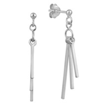 Minimal Cascading Sticks of Sterling Silver Post Drop Earrings - £11.06 GBP