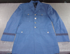 4 Button Mens Jacket Coat Uniform Dress Blue Officer Cadet Usaf Us Air Force 37R - £49.07 GBP