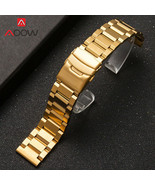 18mm Gold Stainless Steel Metal Watch Bracelet Watchband + Changing Tool - £19.01 GBP+
